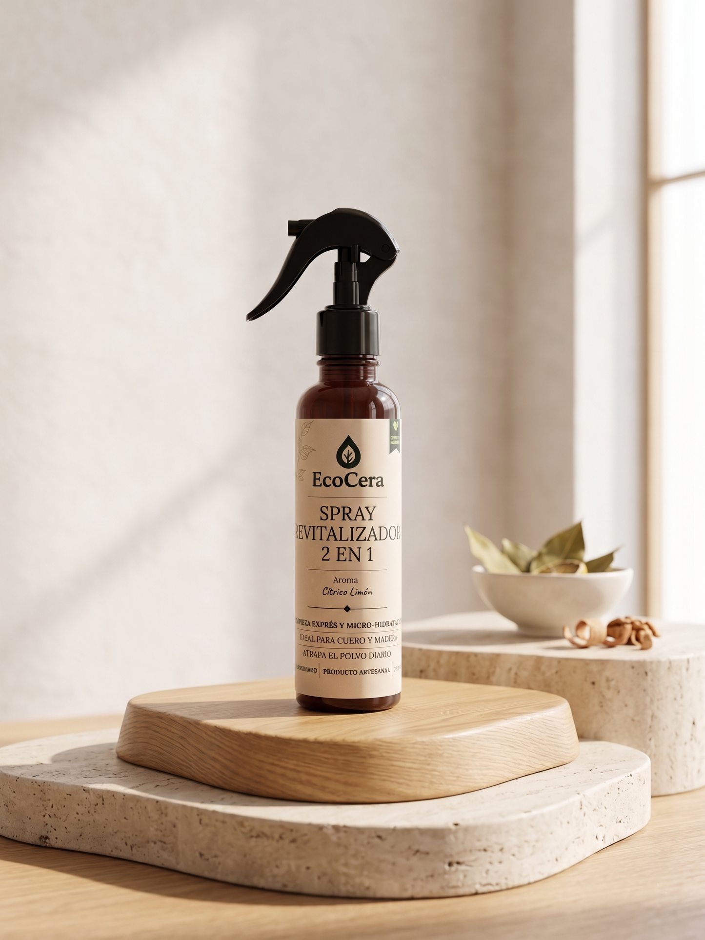 Spray Revitalizador 2 en 1: Limpieza e Hidratación Botánica para Madera y Cuero